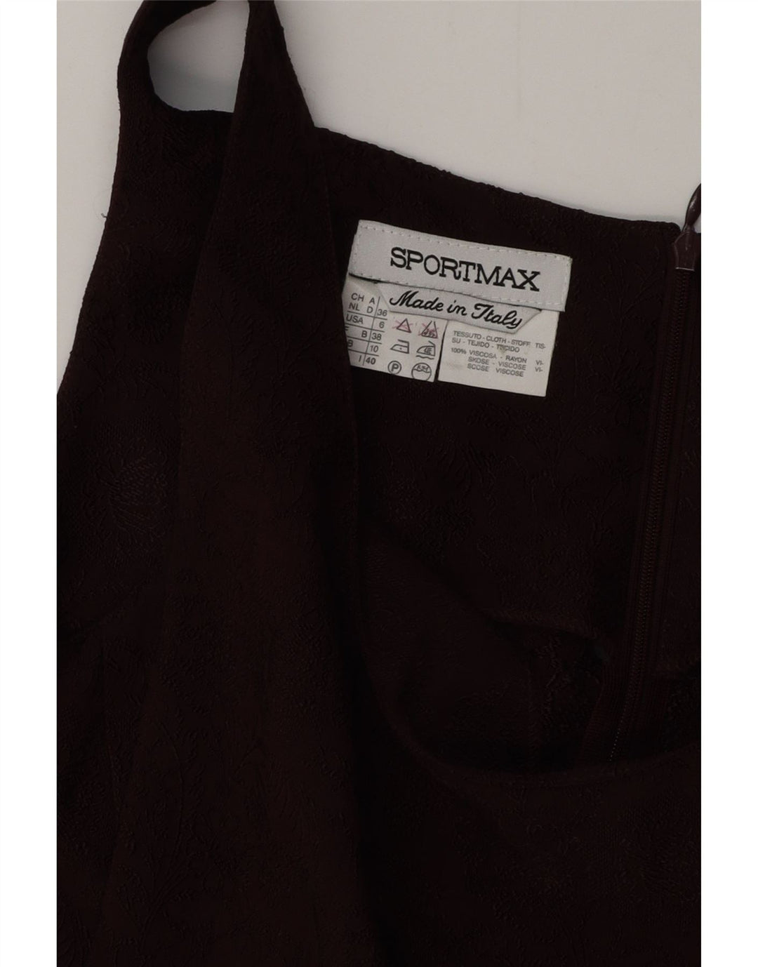 SPORTMAX Womens Sleeveless Bodycon Dress UK 10 Small Burgundy Floral