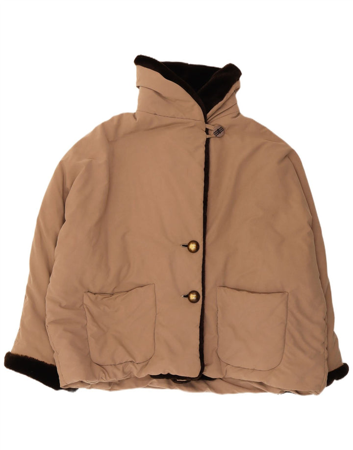 Belfe & Belfe Womens Oversized Padded Jacket UK 14 Medium Beige