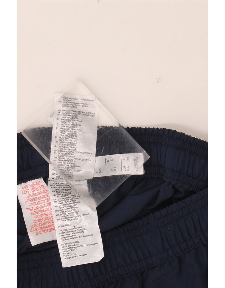 ADIDAS Boys Arsenal Tracksuit Trousers 11-12 Years Navy Blue Polyester