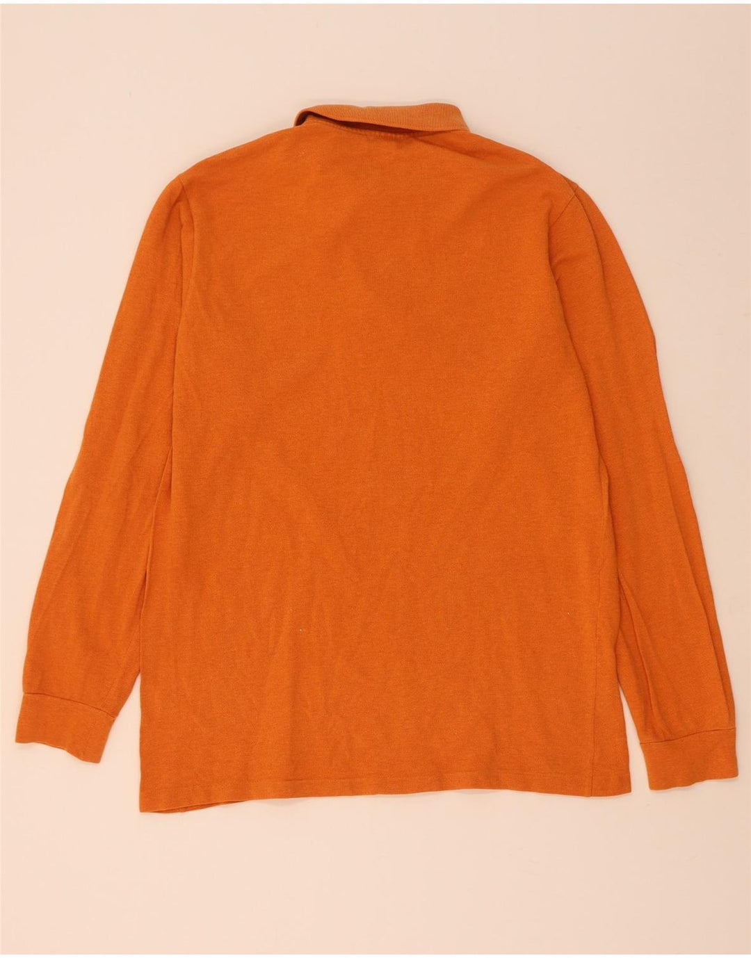Lacoste Mens Long Sleeve Polo Shirt Size 4 Medium Orange Cotton