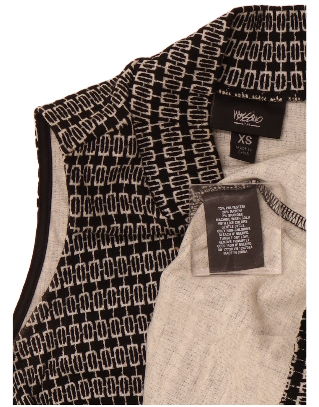 MOSSIMO Womens Sleeveless A-Line Dress UK 6 XS Black Geometric Polyester