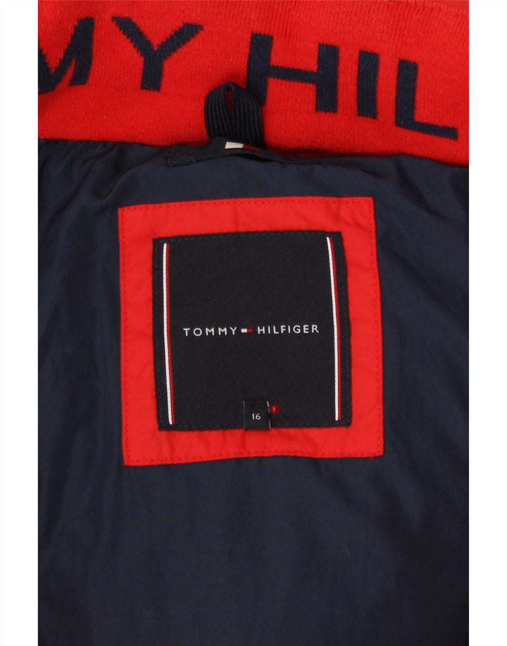 Tommy Hilfiger Boys Hooded Padded Jacket 15-16 Years Red Polyester