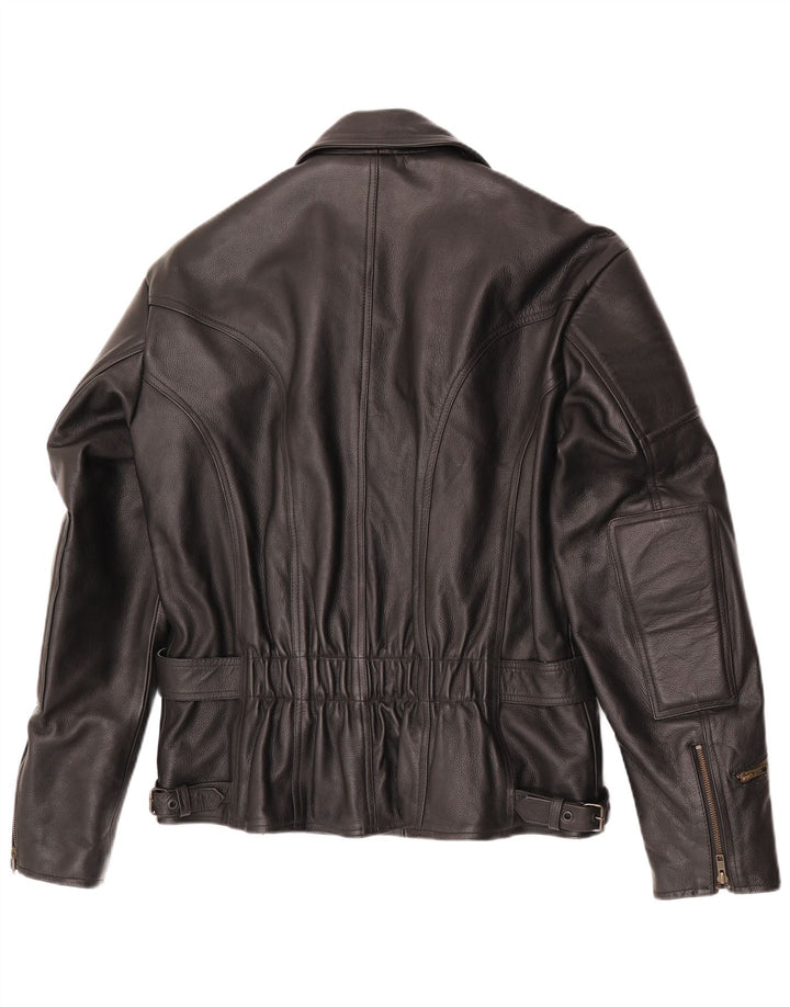 Modeka Womens Motorcycle Biker Jacket UK 16 Large Black Leather