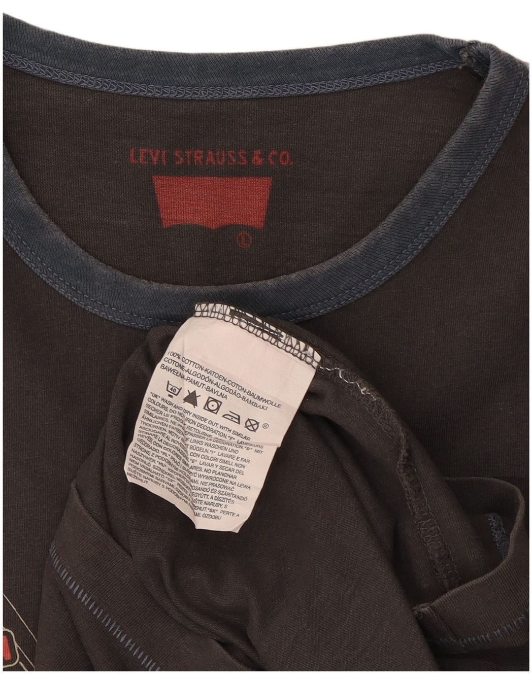 Levi's Mens Graphic T-Shirt Top Large Grey Cotton