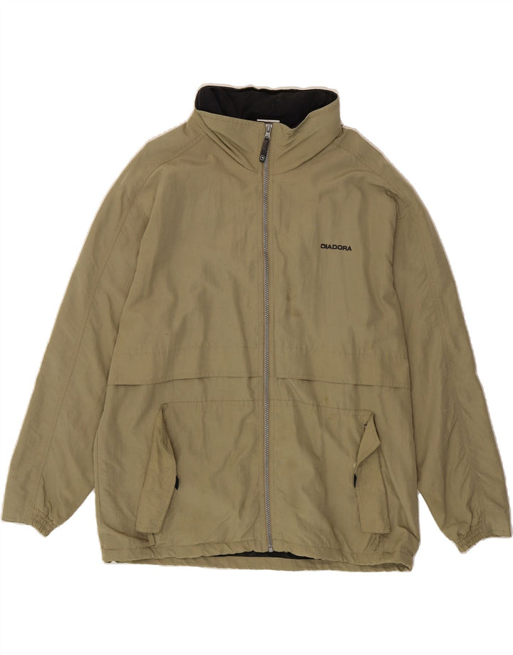 DIADORA Mens Rain Jacket UK 38 Medium Khaki Vintage Diadora and Second-Hand Diadora from Messina Hembry 