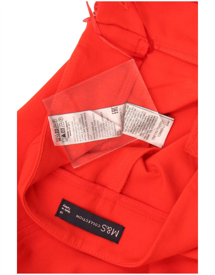 MARKS & SPENCER Womens Tapered Chino Trousers UK 18 XL W34 L28 Orange