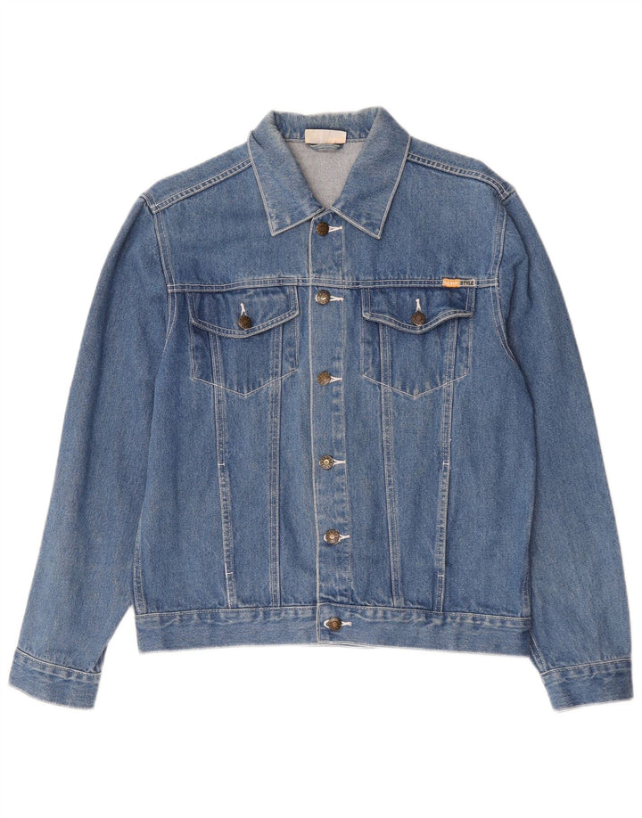 Denim Style Mens Denim Jacket EU 50 Large Blue Cotton