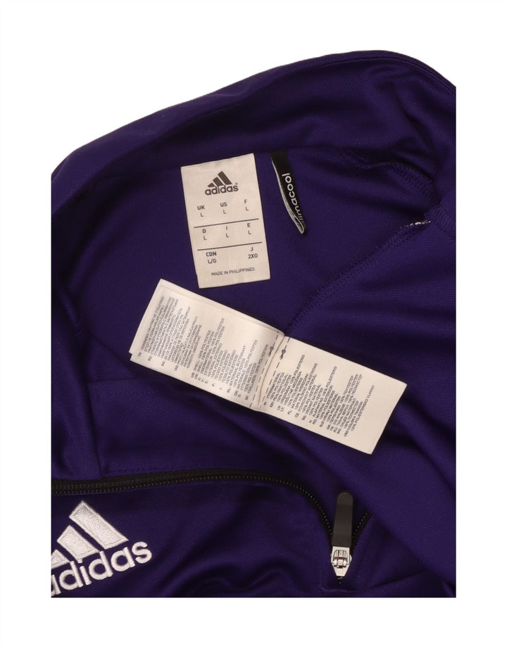 Adidas Mens Louisville Pullover Tracksuit Top Large Purple Colourblock