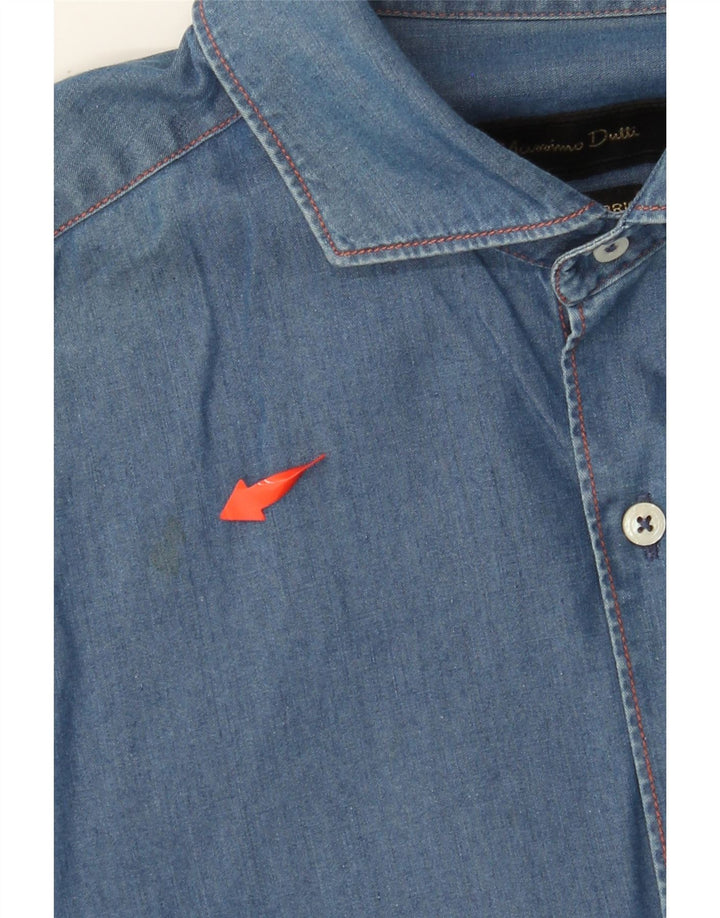 MASSIMO DUTTI Mens Denim Shirt Medium Blue