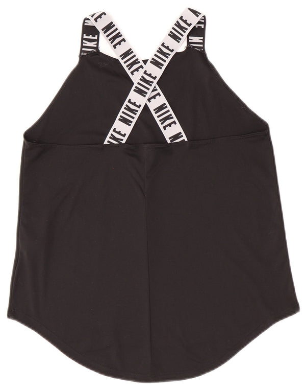 Nike Girls Dri Fit Graphic Vest Top 13-14 Years XL Black Polyester