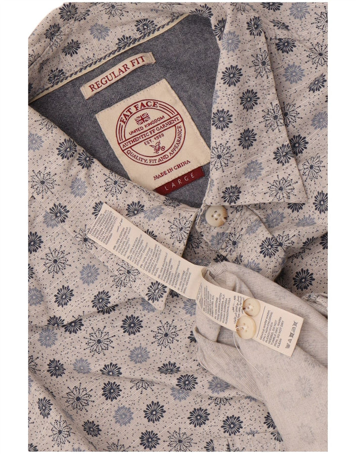 Fat Face Mens Regular Fit Shirt Large Blue Floral Cotton
