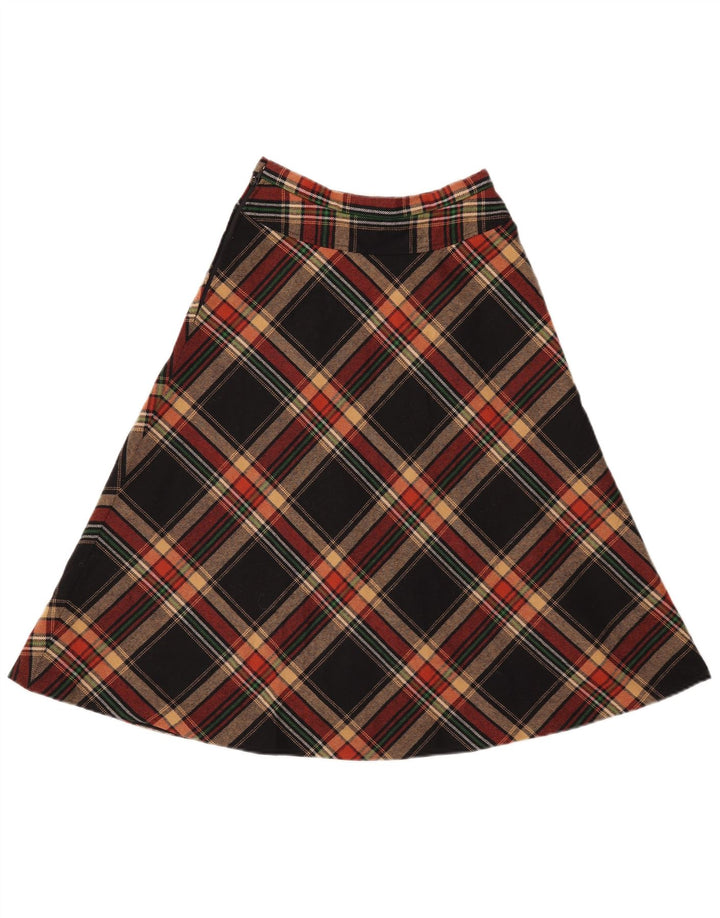 GERARD PASQUIER Womens A-Line Skirt W24 XS Black Check Polyester