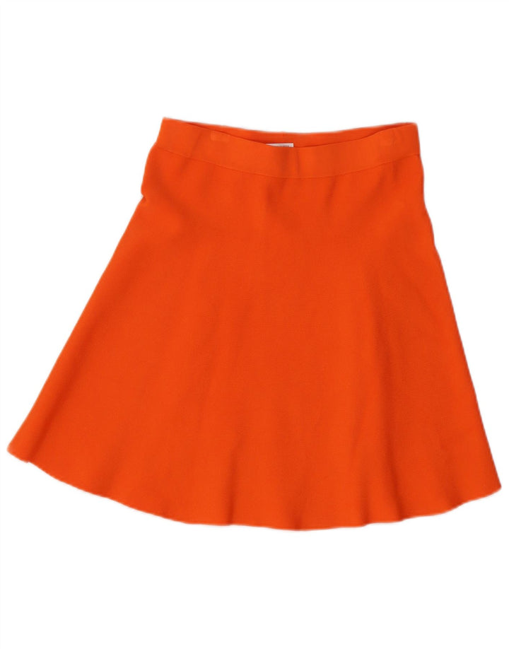 BENETTON Womens A-Line Skirt Small W26  Orange Viscose