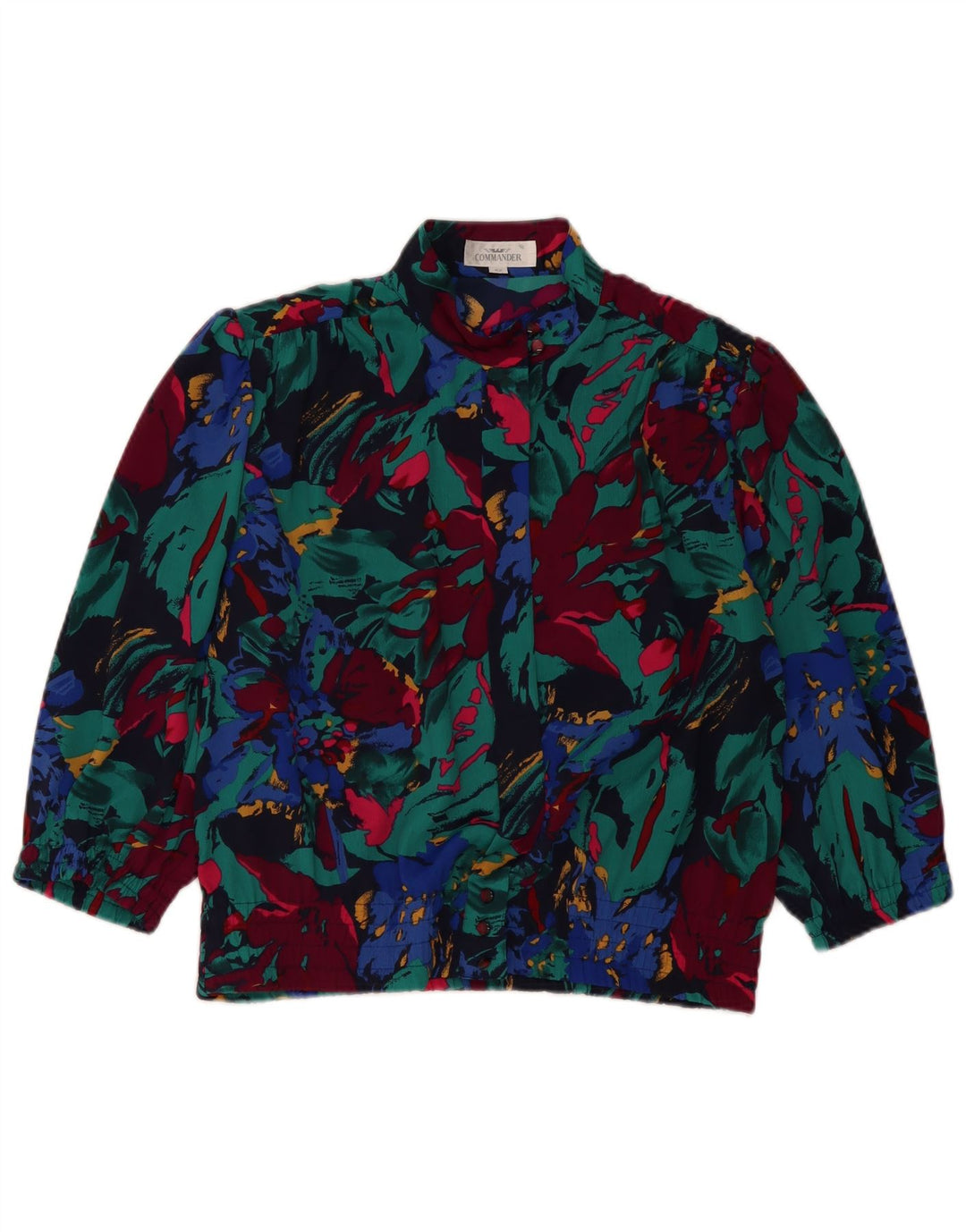 COMMANDER Womens Crop Shirt Blouse EU 42 Large Multicoloured Floral