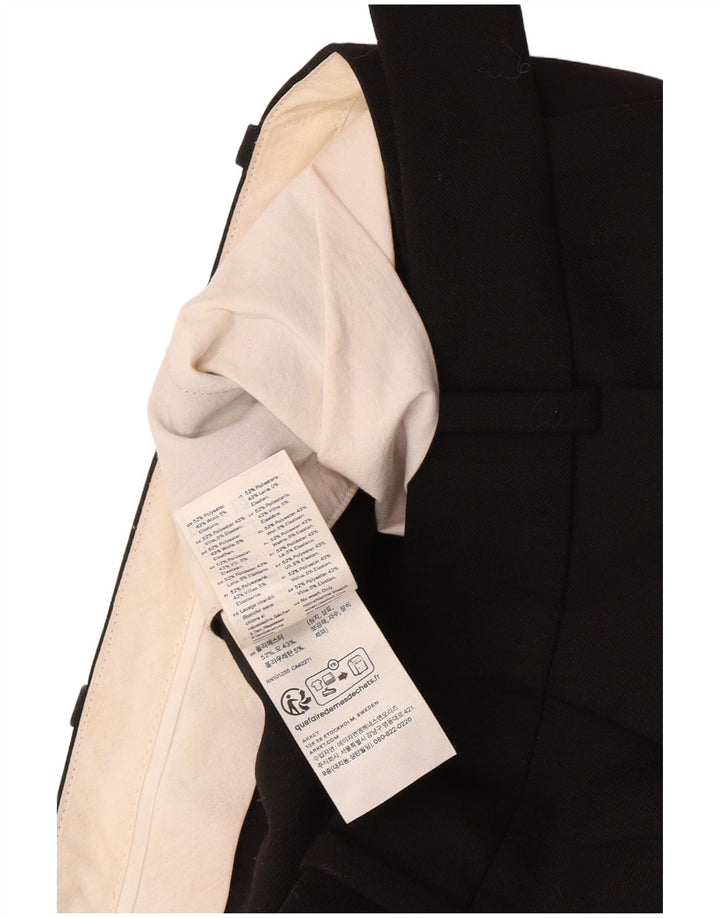 Vintage Womens Straight Suit Trousers EU 38 Medium W28 L30 Black Polyester