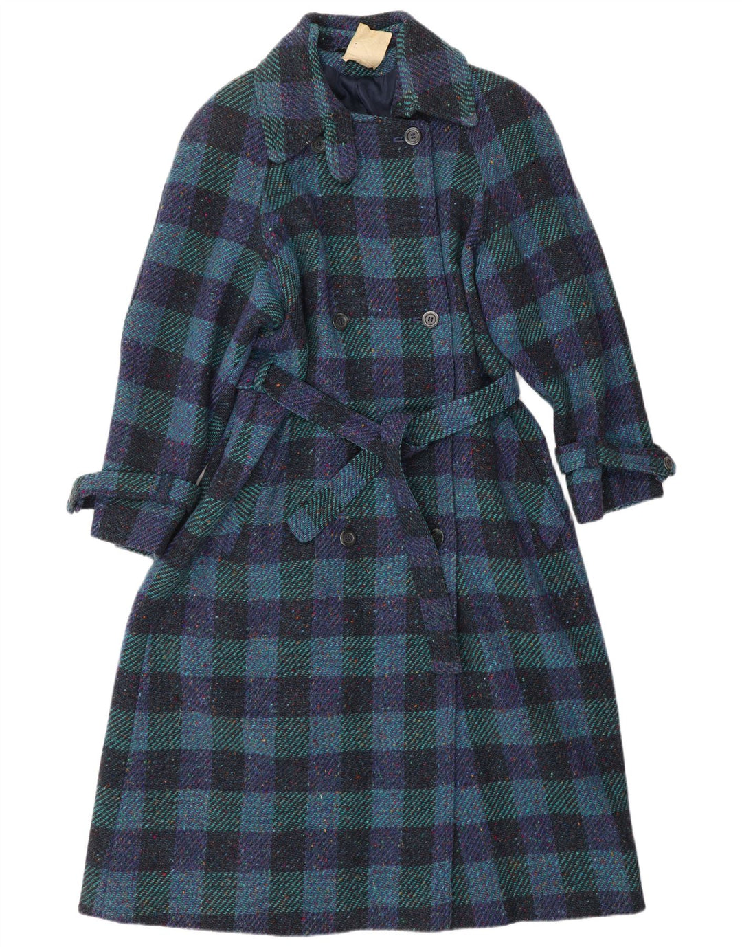 BLARNEY WOOLEN MILLS Womens Double Breasted Coat UK 12 Medium Blue Classic