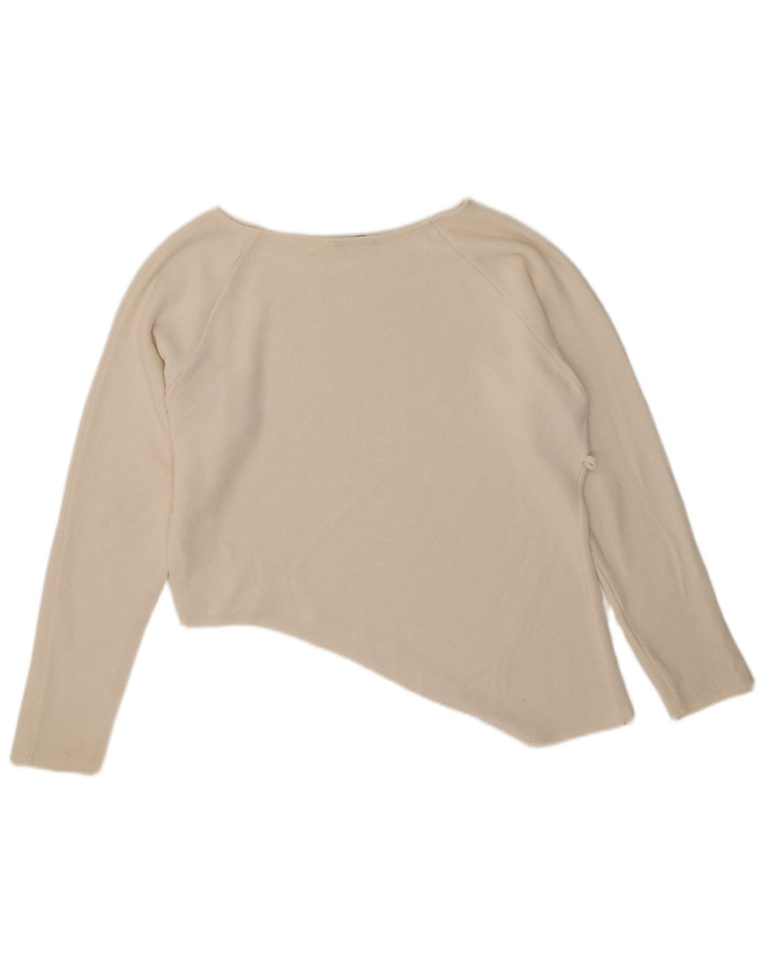 Zara Womens Oversized Asymmetric Top Long Sleeve UK 10 Small Off White
