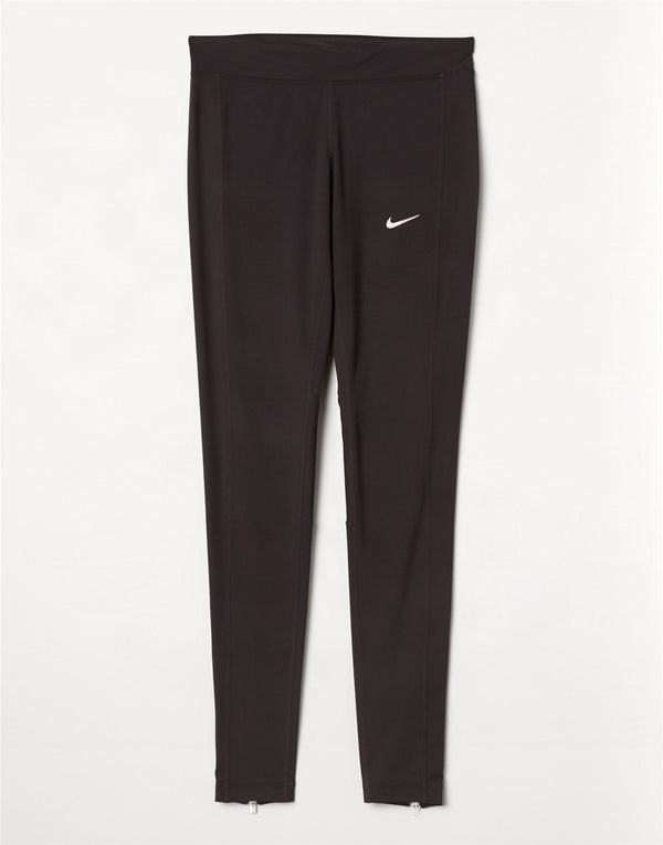 Nike Womens Dri Fit Leggings UK 10 Small Black Polyester