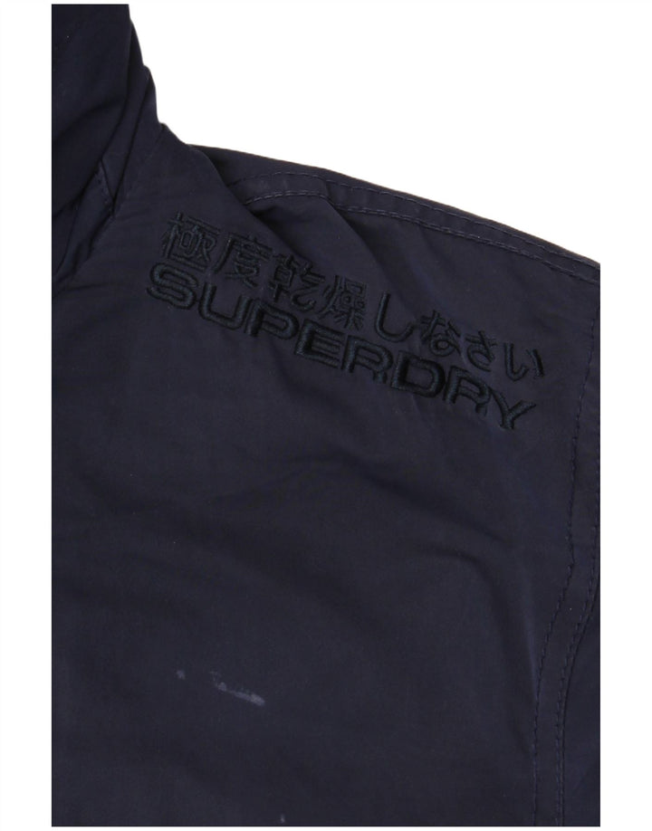 Superdry Mens Bomber Jacket UK 40 Large Navy Blue Polyester