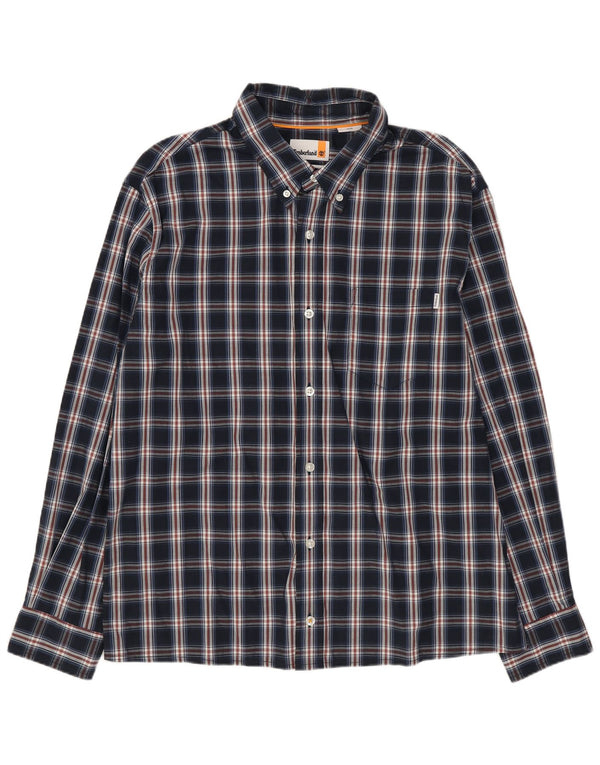 Timberland Mens Regular Fit Shirt Medium Navy Blue Check
