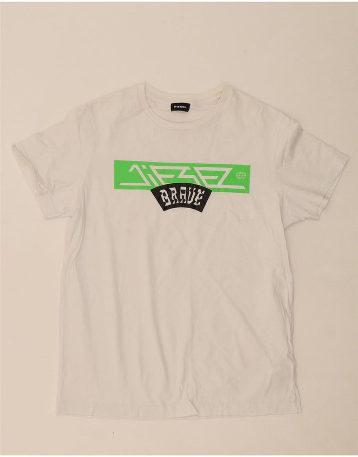 DIESEL Mens Graphic T-Shirt Top Large White Cotton Vintage Diesel and Second-Hand Diesel from Messina Hembry 