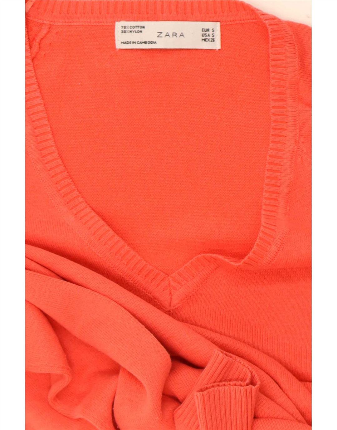 Zara Womens V-Neck Jumper Sweater UK 10 Small Red