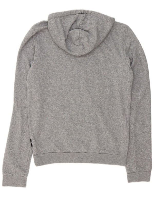 Adidas Mens Graphic Hoodie Jumper Small Grey Flecked Cotton