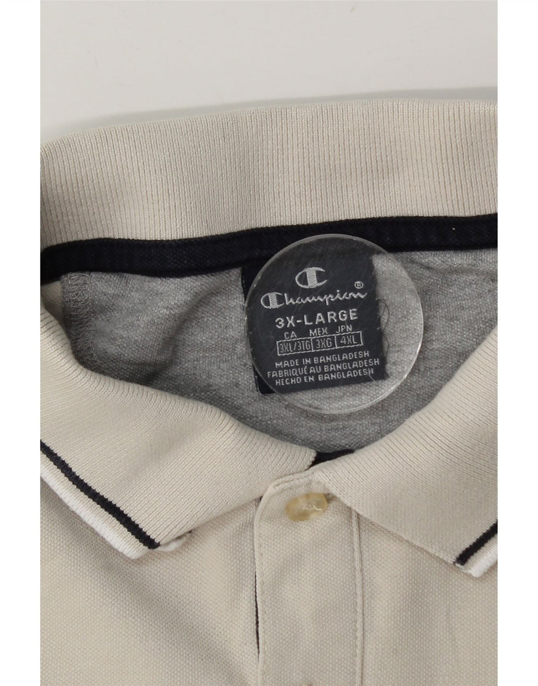 Champion Mens Polo Shirt 3XL Off White