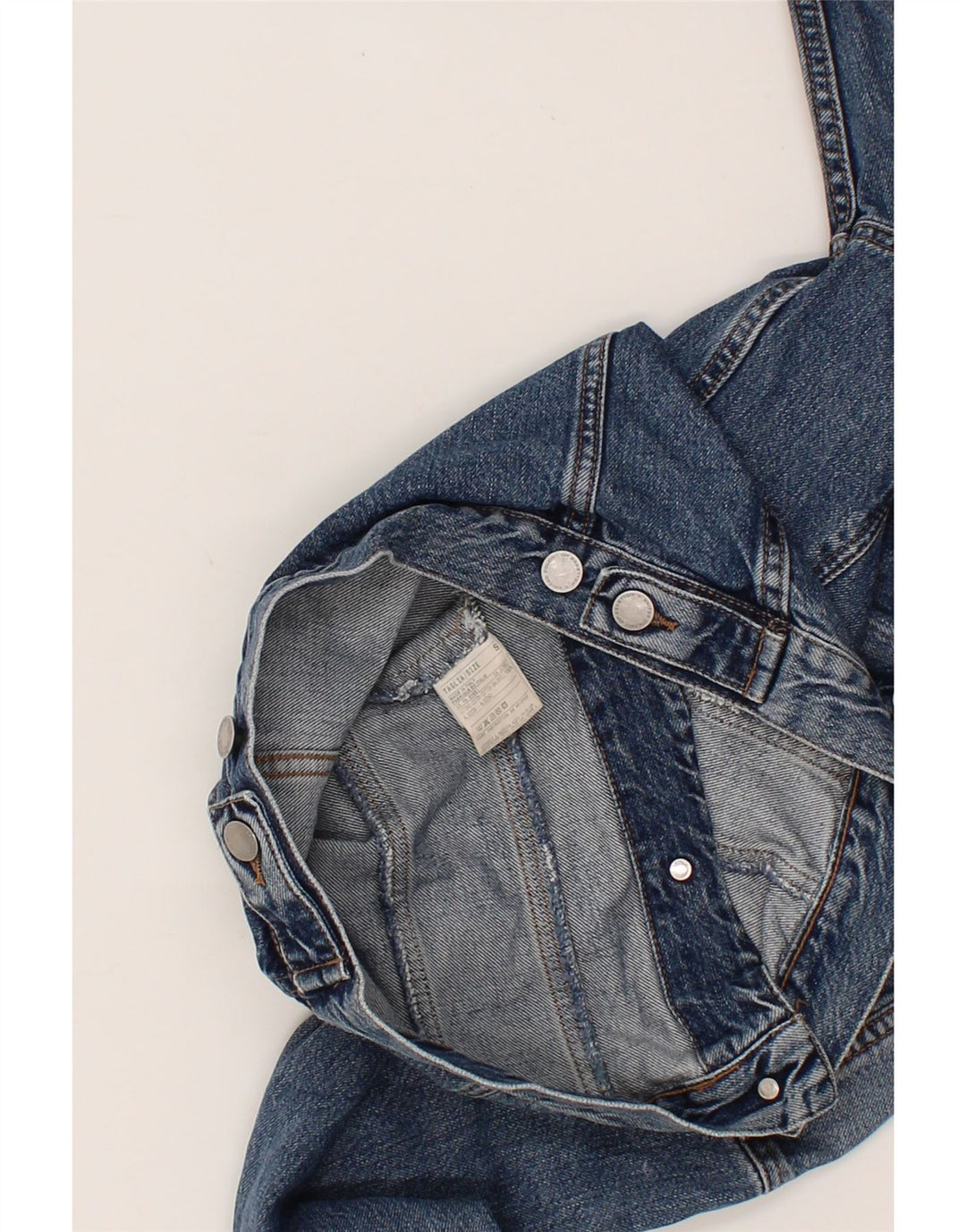 BENETTON Womens Crop Denim Jacket UK 10 Small Blue Cotton Vintage Benetton and Second-Hand Benetton from Messina Hembry 