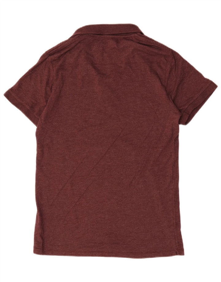 French Connection Mens Polo Shirt Medium Burgundy Cotton