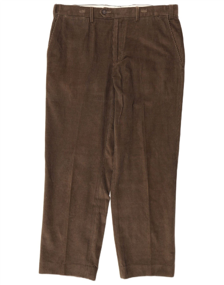MARKS & SPENCER Mens Straight Corduroy Trousers W36 L29 Brown Cotton