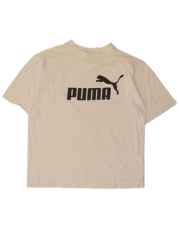 Puma Mens Graphic T-Shirt Top Small White Cotton