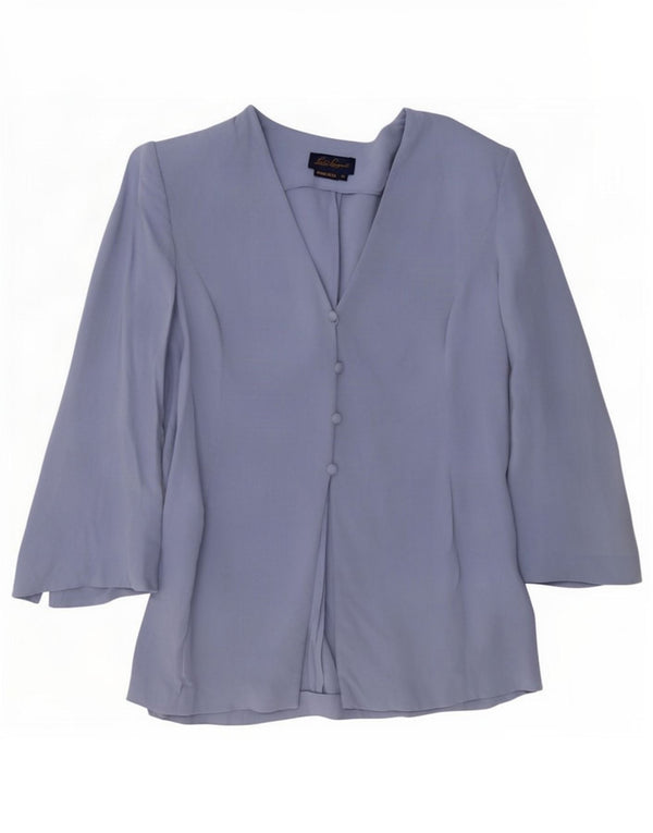 Luisa Spagnoli Womens Cardigan Top UK 14 Medium Blue Silk