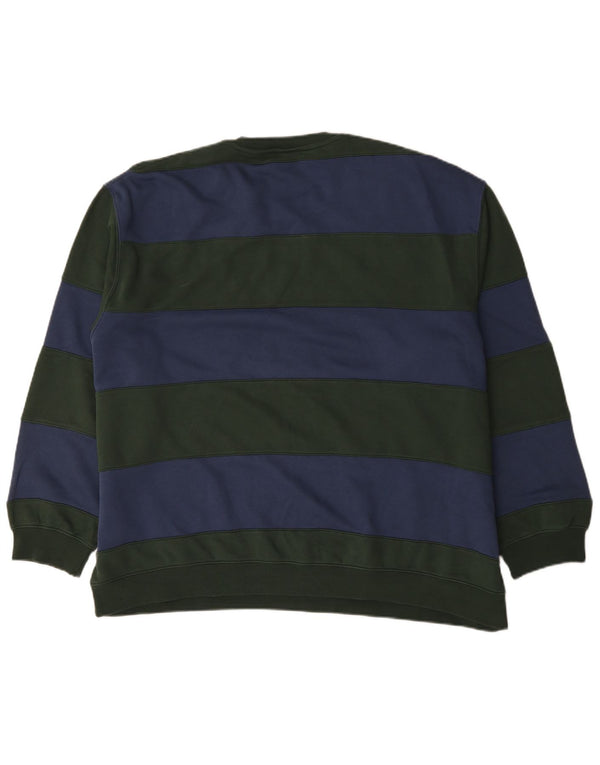 Levi's Mens Relaxed Fit Sweatshirt Jumper 2XL Green Striped Cotton