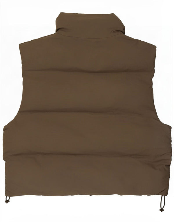 Zara Womens Padded Gilet UK 14 Medium Khaki Polyester