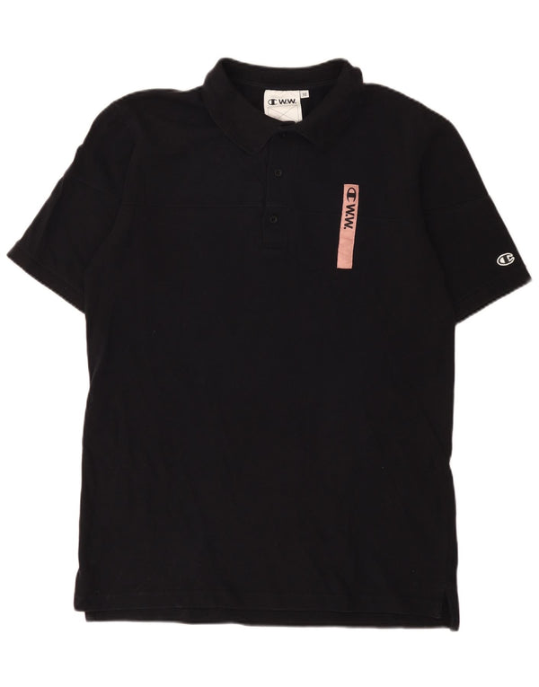 Champion Mens Polo Shirt Medium Navy Blue Cotton