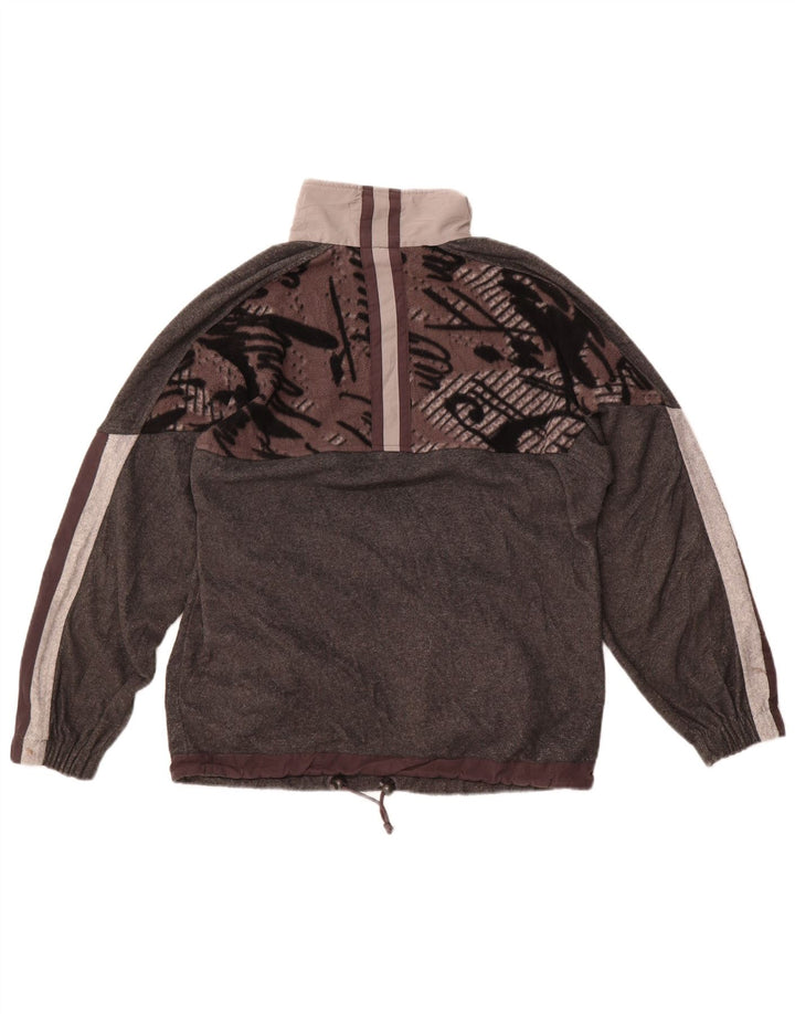 Lotto Mens Zip Neck Fleece Jumper Medium Grey Colourblock