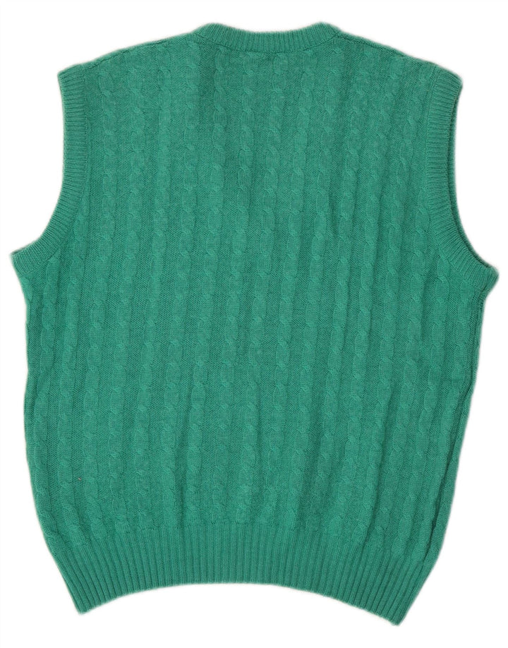 VINTAGE Womens Vest Tank Top UK 14 Medium Green