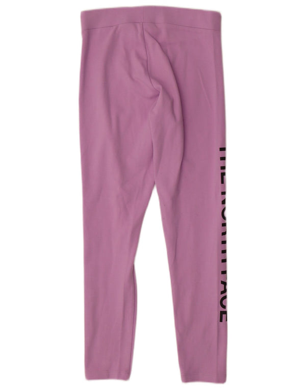 THE NORTH FACE Girls Graphic Leggings 14-15 Years XL Purple Cotton