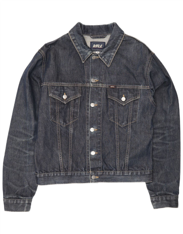 Rifle Mens Denim Jacket UK 38 Medium Navy Blue Cotton