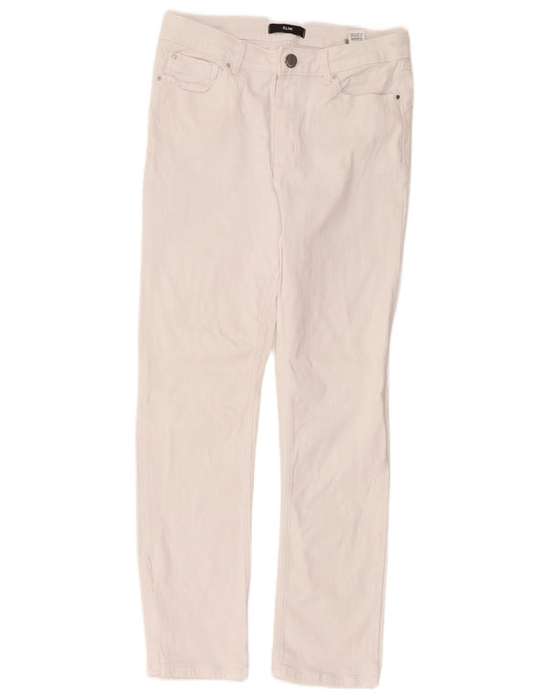 Marks & Spencer Womens Slim Jeans UK 12 Medium W30 L27 White Cotton