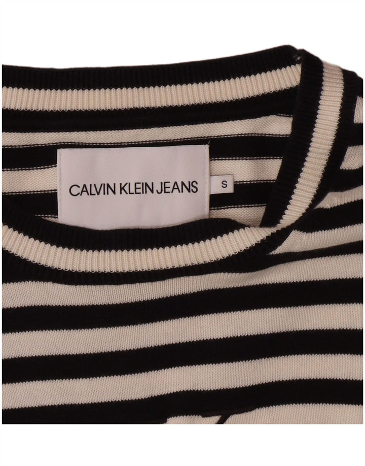 Calvin Klein Womens Boat Neck Jumper Sweater UK 10 Small Black Classic