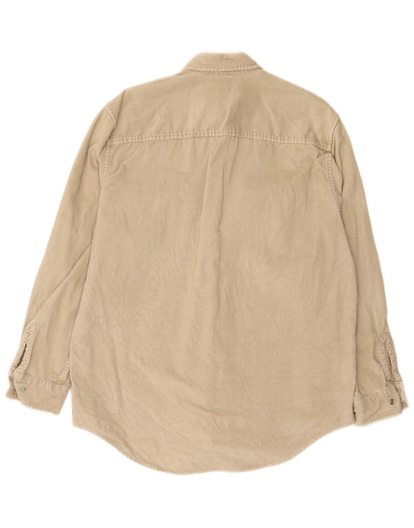 TIMBERLAND Mens Corduroy Shirt Medium Beige Cotton