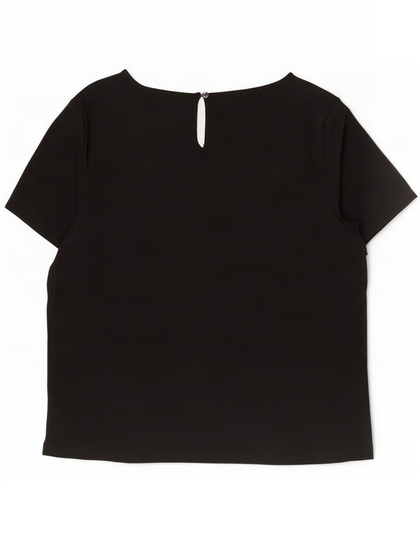 Marks & Spencer Womens Blouse Top UK 14 Large Black Viscose