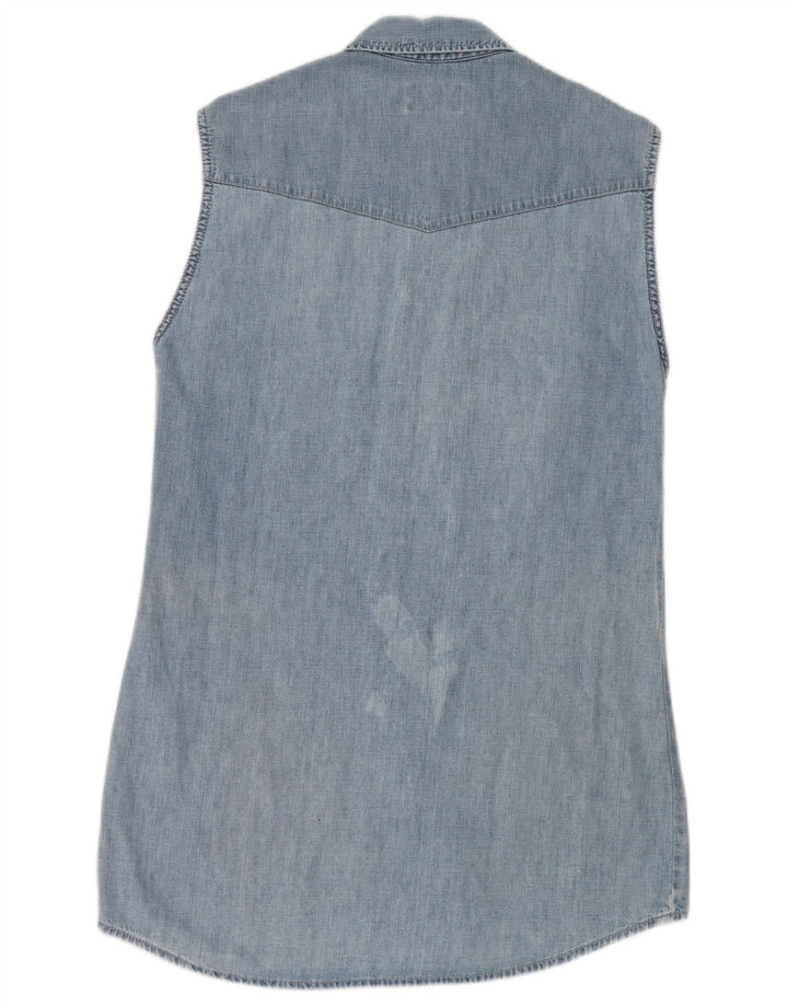 Mustang Womens Sleeveless Denim Dress UK 14 Medium Blue