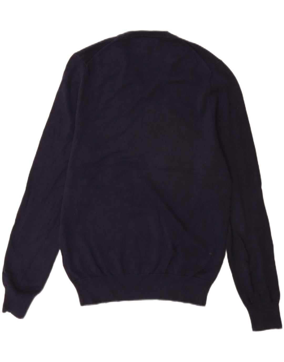 Marks & Spencer Mens V-Neck Jumper Sweater Small Navy Blue Cotton