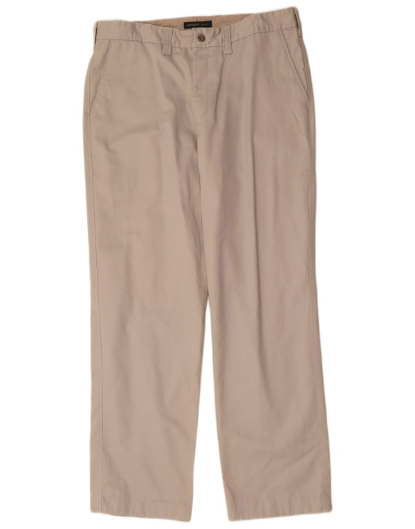 DOCKERS Mens Khakis Straight Chino Trousers W36 L34  Beige Cotton