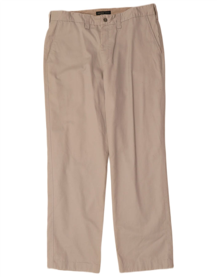 DOCKERS Mens Khakis Straight Chino Trousers W36 L34  Beige Cotton
