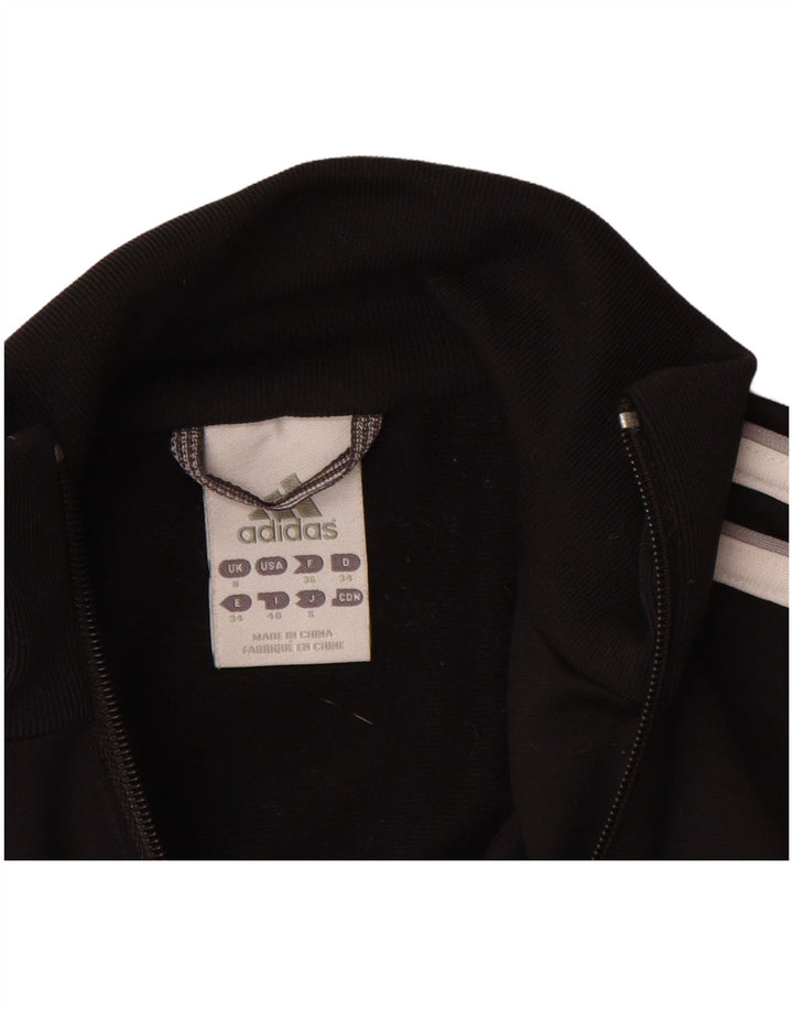 ADIDAS Womens Tracksuit Top Jacket UK 8 Small  Black Polyester