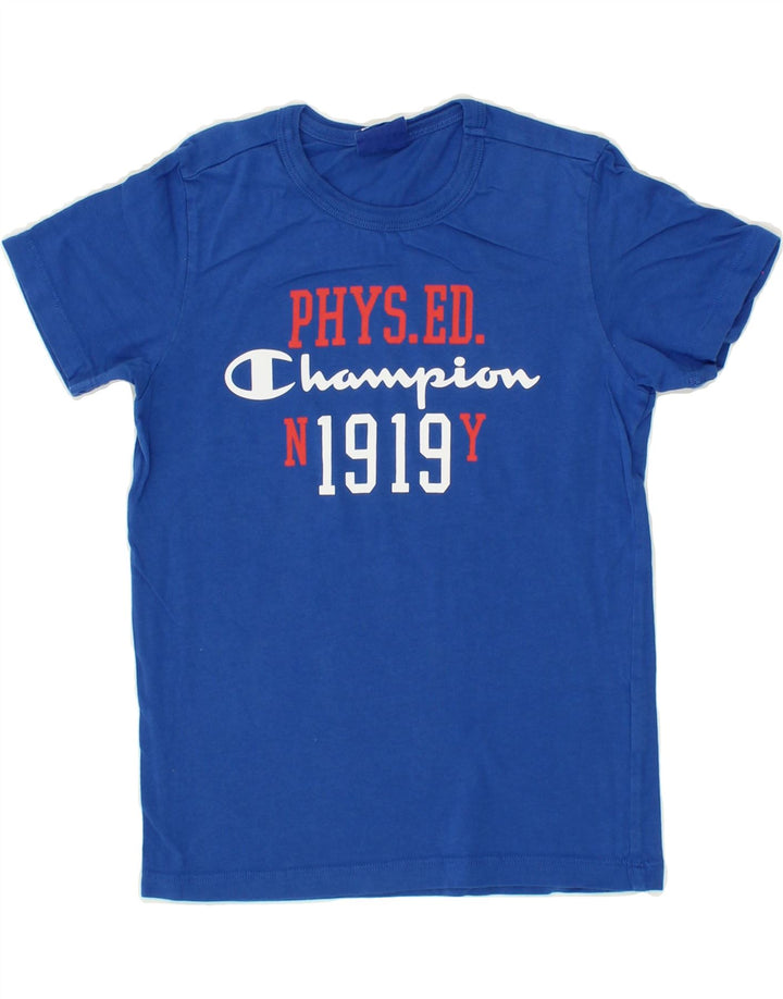 CHAMPION Boys Authentic Graphic T-Shirt Top 7-8 Years Small Blue Vintage Champion and Second-Hand Champion from Messina Hembry 